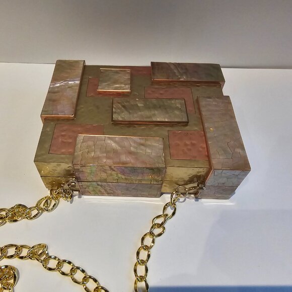 Rafe Ramya Cubist Minaudiere, Copper/Gold - Picture 5 of 9